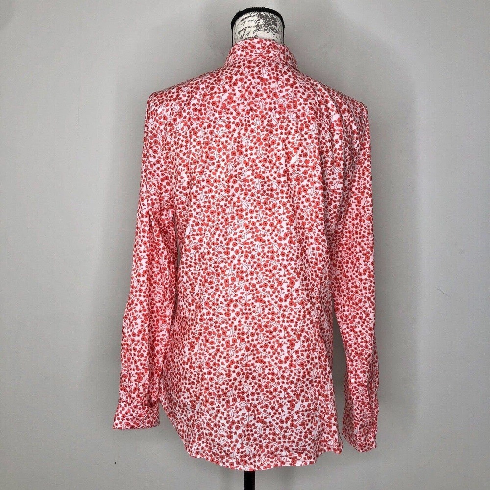 J. by J.Crew Ditsy Floral Cotton Button Front Long Sleeve Classic Top Medium - Picture 6 of 14